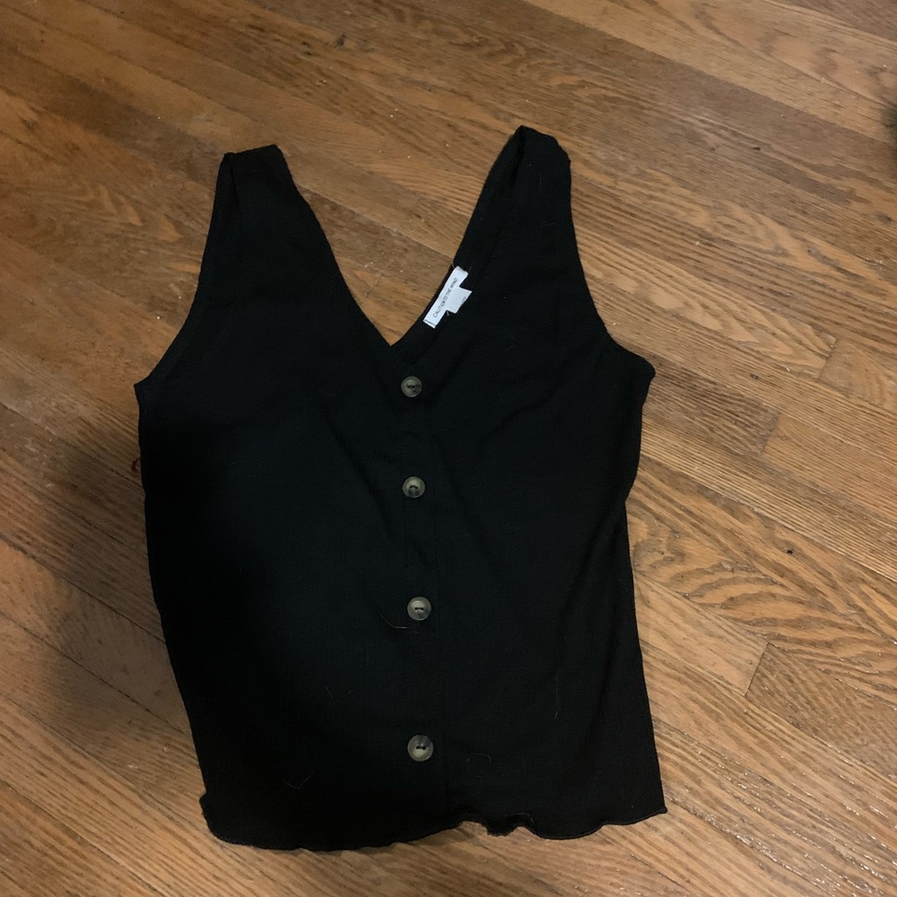 Caution to the wind (Marshall’s) black button tank top
